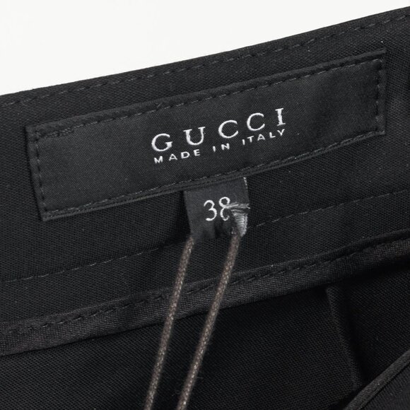 Gucci PF/13 Black Cotton-Blend Leather-Trim Cropped Riding Pants - Picture 10 of 12